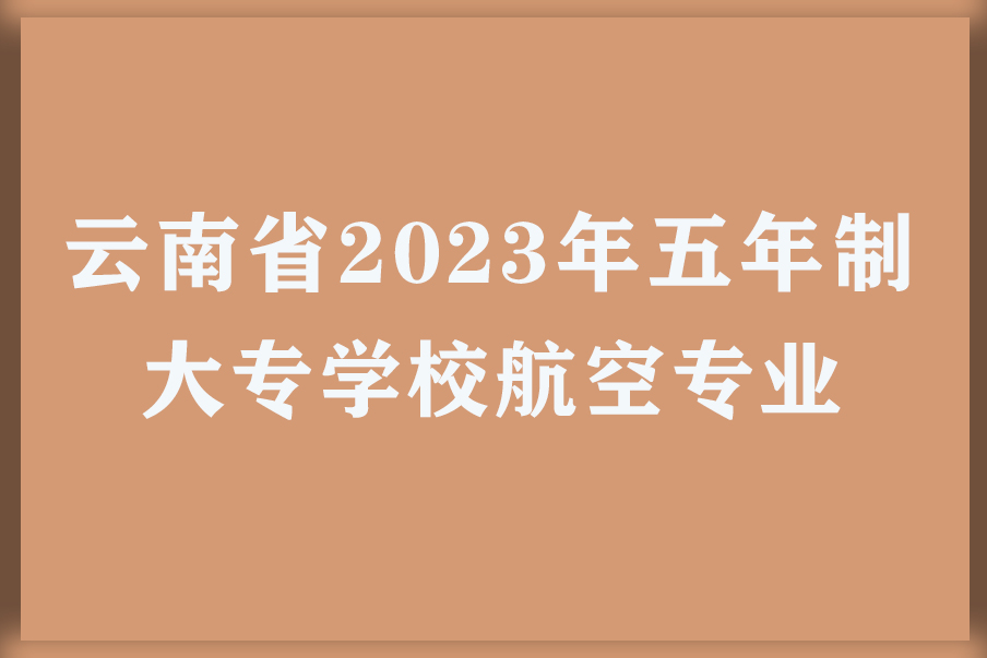 云南省2023年五年制大专学校航空专业