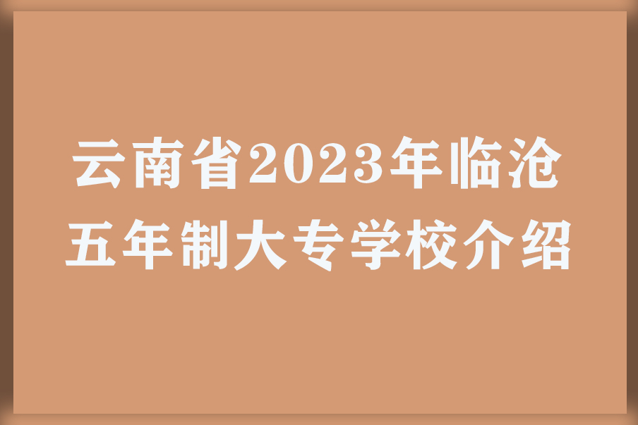 云南省2023年临沧五年制大专学校介绍