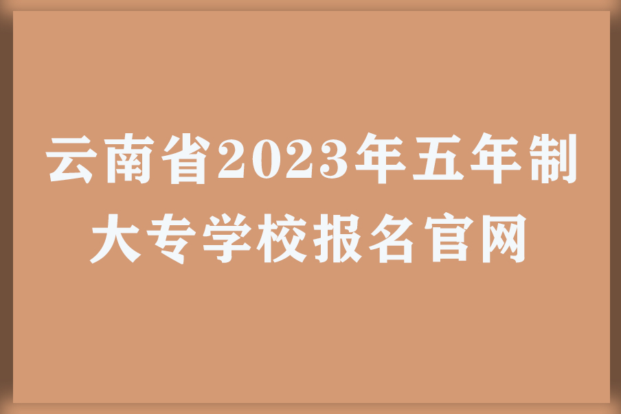 云南省2023年五年制大专学校报名官网